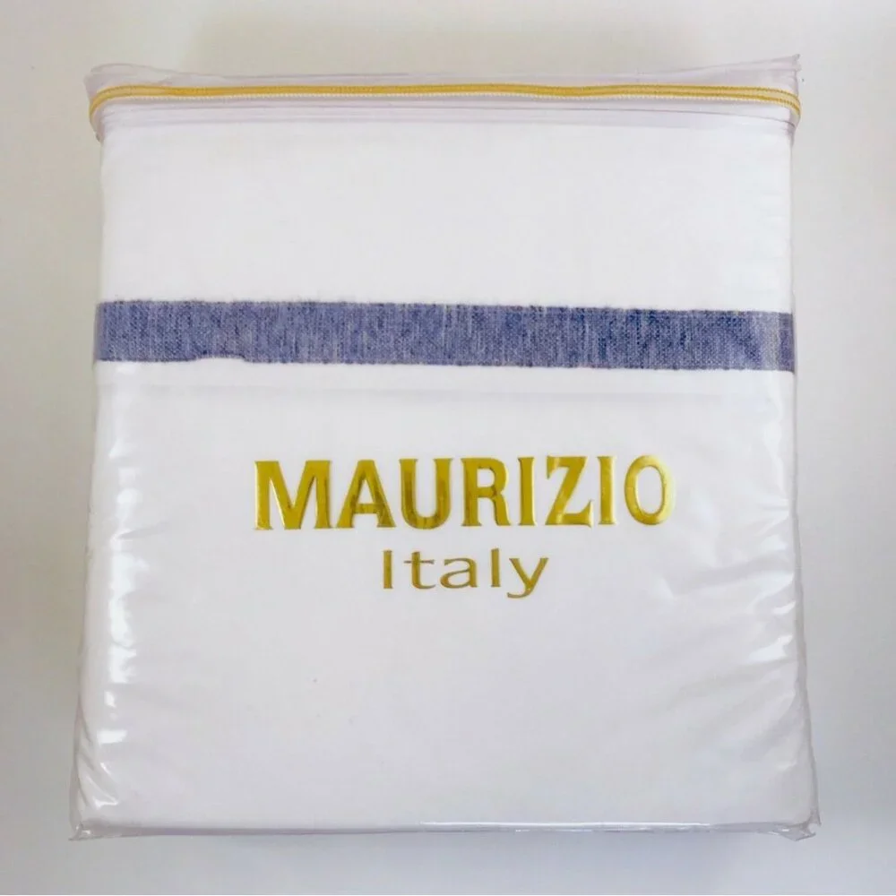 Maurizio Italy Tennis Speckle Queen Sheet Set Denim Blue